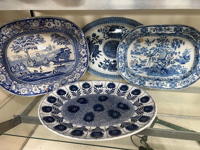 Lot 321 - 4 late Victorian blue and white meat plates