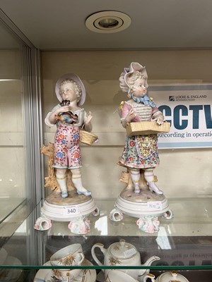Lot 340 - Two late Victorian Dresden style ceramic...