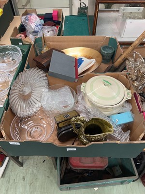 Lot 413 - Two trays of assorted goods to include a...