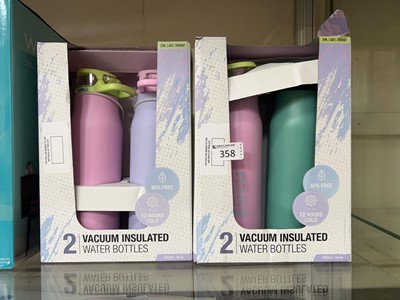 Lot 358 - 2 boxed pairs of vacuum insulated water...