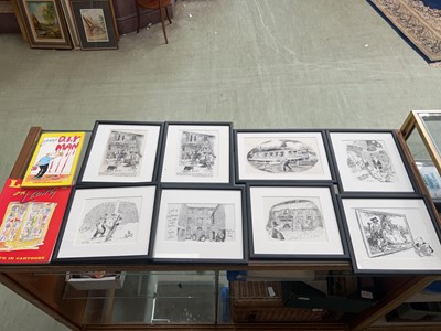 Lot 371 - A carton containing eight framed and glazed...
