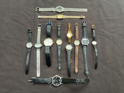 Lot 383 - A bag containing an assortment of wristwatches...