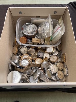 Lot 386 - A box containing an assortment of wristwatches...