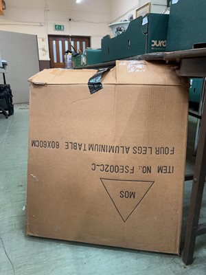 Lot 400 - A boxed garden bistro table (unchecked)