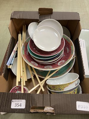 Lot 354 - A carton containing an assortment of oriental...