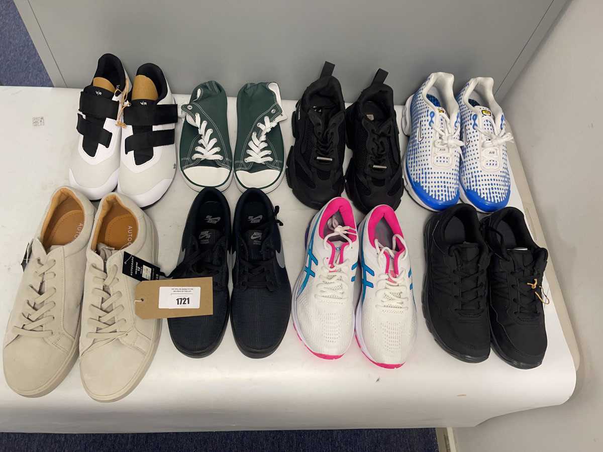 Lot 8x Pairs of trainers to include Nike, Steve...