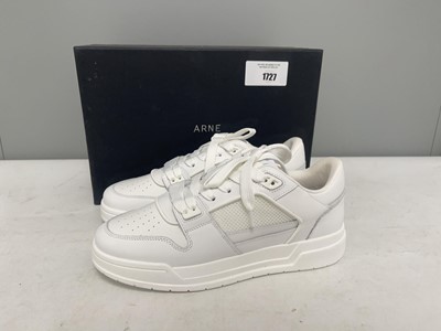 Lot Arne UK8 basket trainers in triple white - boxed