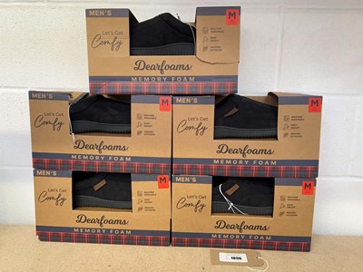Lot 1896 - x5 pairs of Dearfoam memory foam slippers...