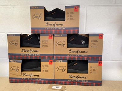 Lot 1897 - x5 pairs of Dearfoam memory foam slippers...