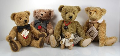 Lot 96 - Five Hermann fully jointed bears including...