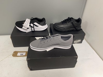 Lot 3x Boxed pairs of Adidas trainers in various...