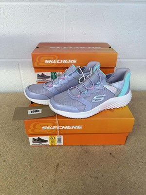 Lot 1903 - x3 boxed pairs of children's Skechers hands...