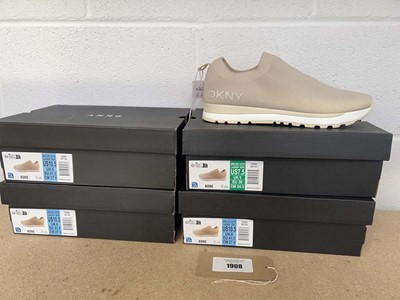 Lot 1908 - x4 boxed pairs of DKNY slip on trainers in...