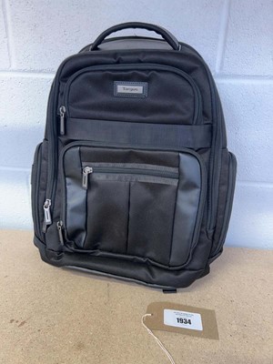 Lot 1934 - Targus multi pocket backpack in black