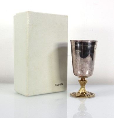 Lot 233 - A silver and silver gilt goblet commemorating...