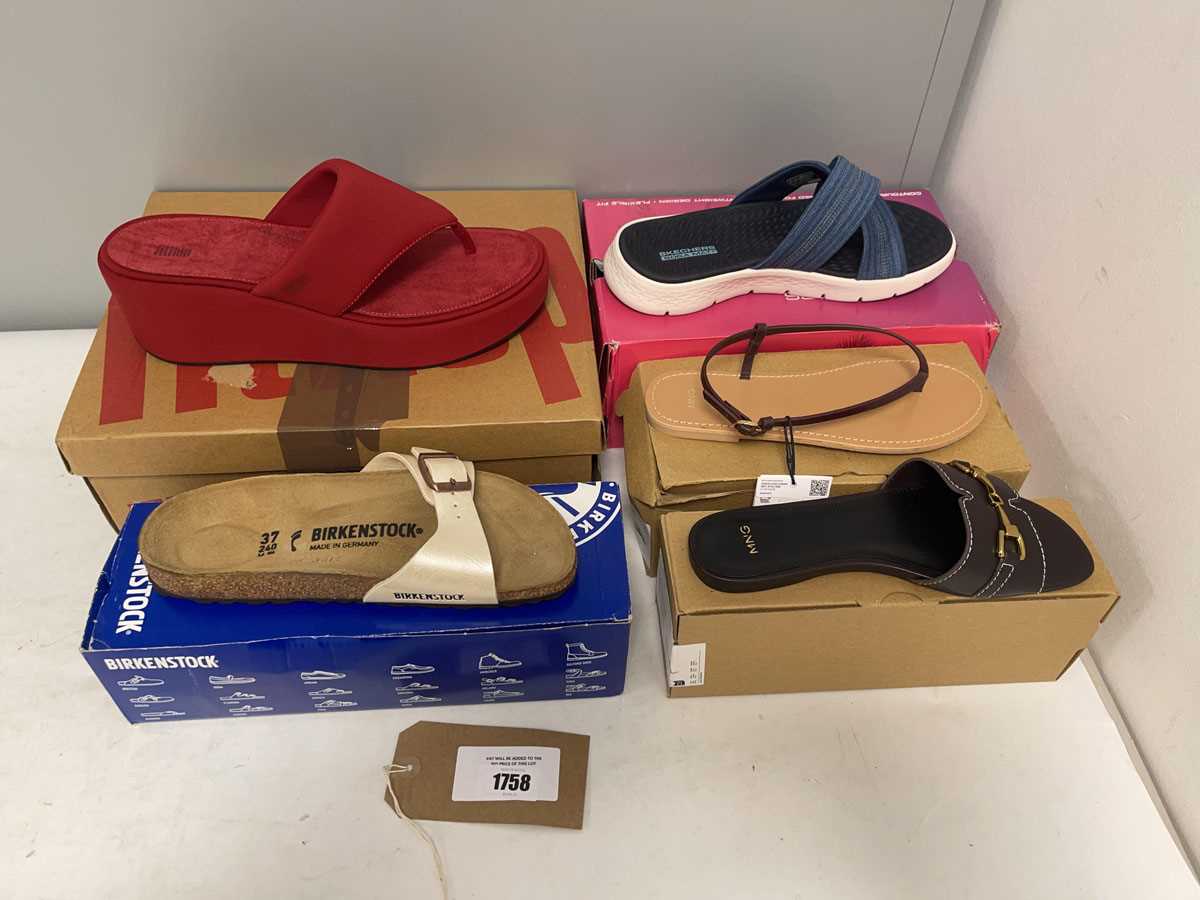 Lot 5x Boxed pairs of sandals to include Mango UK3,...