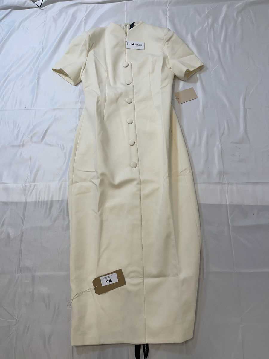 Lot Oddmuse cotton mix button midi dress in ecru...