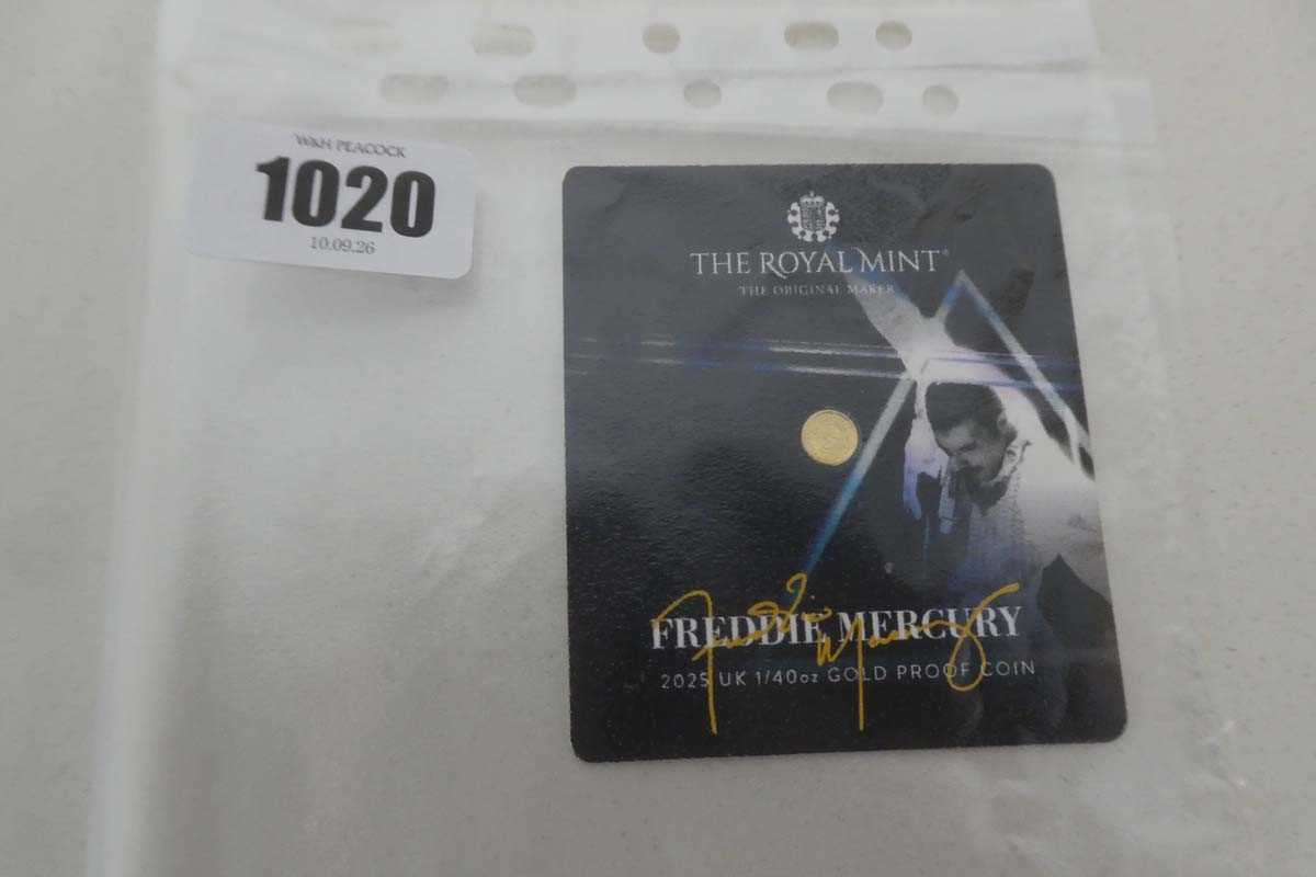 Lot Royal Mint Freddie Mercury 1/40th ounce gold...