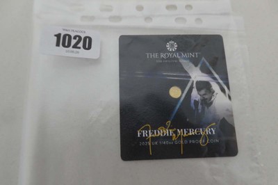 Lot Royal Mint Freddie Mercury 1/40th ounce gold...