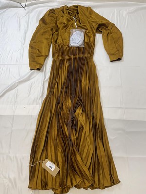 Lot Self- Portrait bronze satin pussy bow maxi...