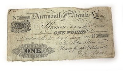 Lot 120 - A Dartmouth General Bank one pound £1 note,...