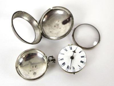 Lot 236 - A George III silver pair cased pocket watch,...