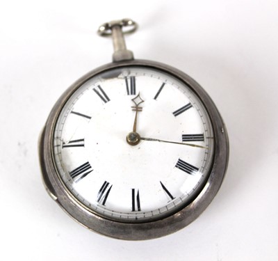 Lot 238 - A George III silver pair cased pocket watch,...