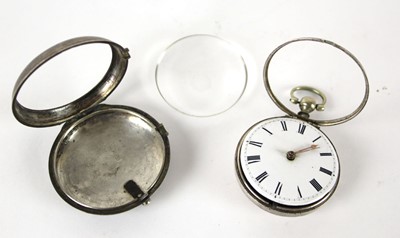 Lot 239 - A George III silver pair cased pocket watch,...