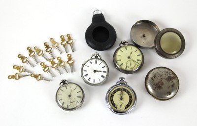 Lot 240 - A Victorian silver open-faced pocket watch,...