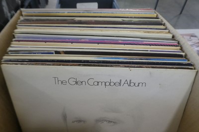 Lot 1077 - 2 boxes of vinyl albums to include Tom Jones,...