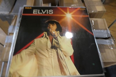 Lot 1085 - 8 boxes of Elvis Presley records, some...