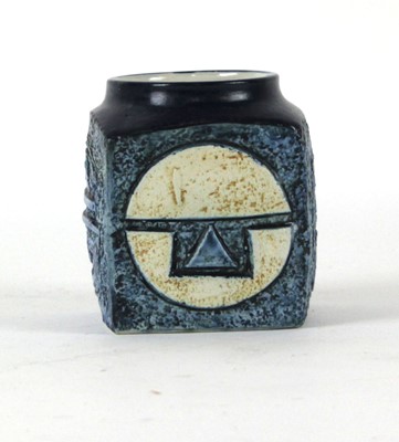 Lot 145 - A Troika Pottery cuboid vase typically...