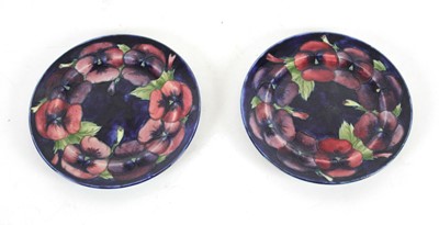 Lot 163 - A pair of William Moorcroft cabinet plates...