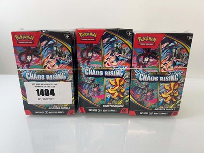 Lot 1404 - 3 Pokémon TCG: Mega Evolution - Chaos Rising...