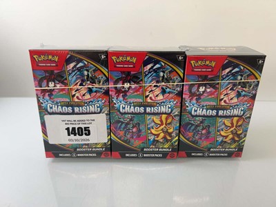 Lot 1405 - 3 Pokémon TCG: Mega Evolution - Chaos Rising...