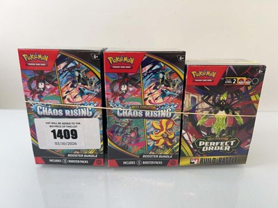 Lot 1409 - (3) Pokémon TCG: Mega Evolution - Chaos Rising...