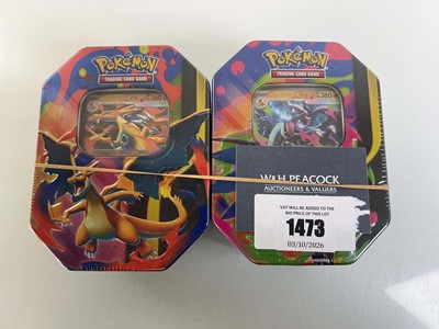 Lot 1473 - (2) Pokémon TCG: Mega Charizard Tins (X and Y)