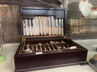 Lot 306 - A stained wood canteen of an assortment of...
