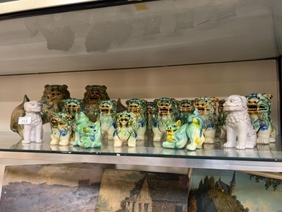 Lot 315 - Seventeen oriental ceramic Foo dogs
