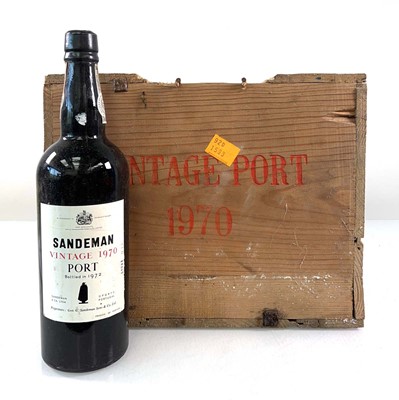 Lot 201 - A part case of 10 bottles of Sandeman 1970...