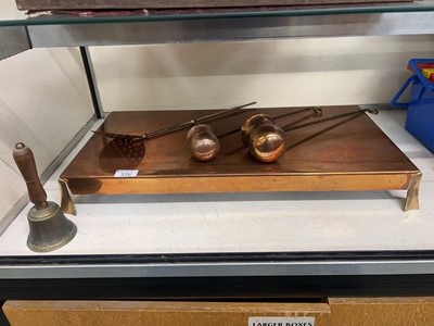 Lot 326 - An arts and crafts brass and copper tray , a...
