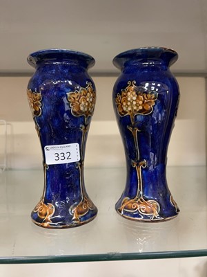 Lot 332 - A pair of Royal Doulton stoneware vases