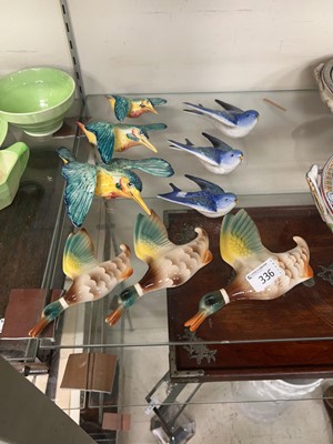 Lot 336 - Three Beswick wall mounted flying ducks along...