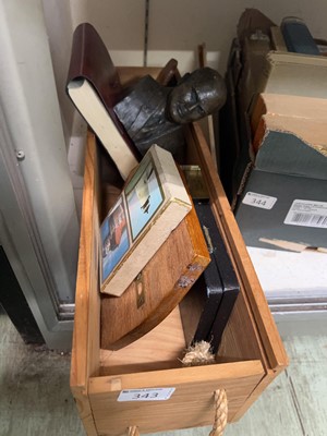 Lot 343 - A wine box of assorted collectables to include...