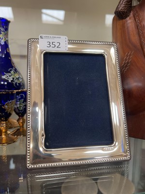 Lot 352 - A silver hallmarked easel photo frame