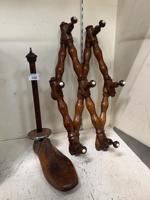 Lot 348 - A late Victorian shoe last along with a late...