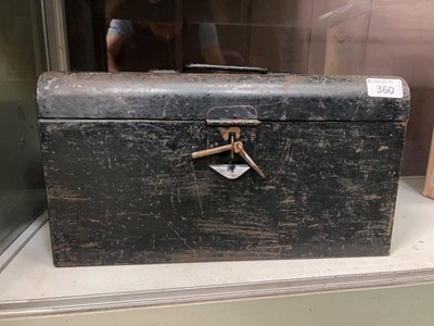 Lot 360 - A black painted late-Victorian German tin tool...