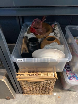 Lot 1229 - Box and basket of mixed ornaments to include...