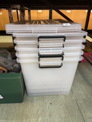 Lot 462 - Five PVC storage crates with three lids