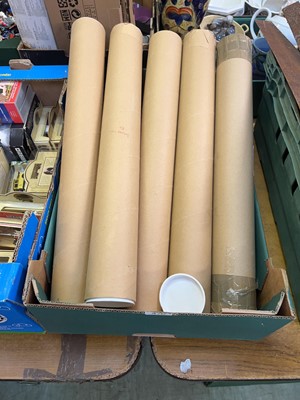 Lot 476 - A tray of cardboard tubes containing rolled...